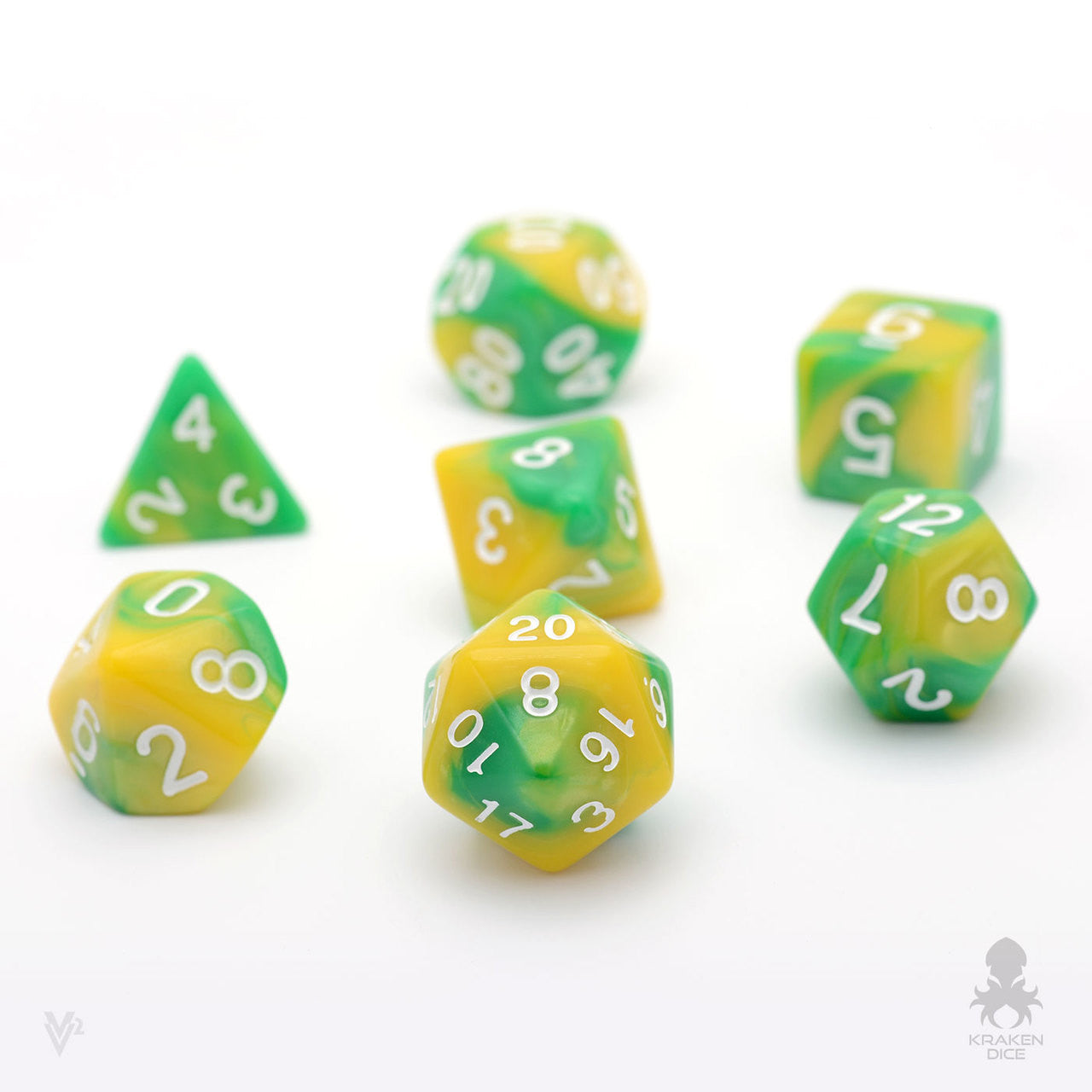 Lemon Lime Fusion 7pc Dice Set